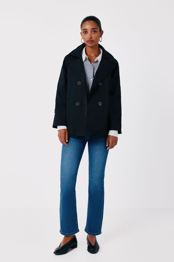 Cortefiel Short flared trench Black