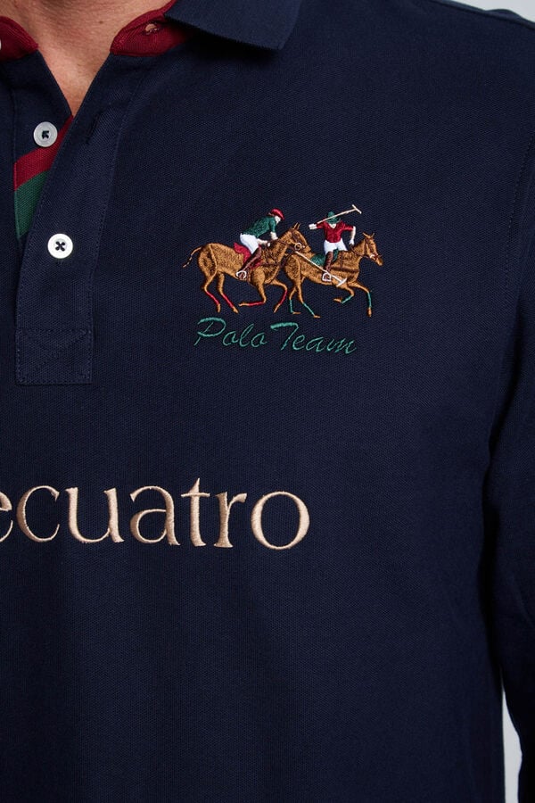 Valecuatro Polo azul marinho modelo cavalo Azul