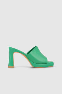 Cortefiel Green leather sandals Green