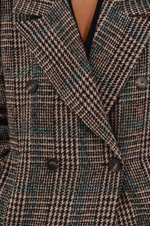 Cortefiel Long fabric coat Multicolour