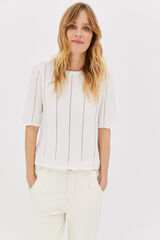 Cortefiel Ribbed jumper Ivory