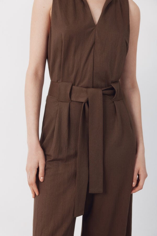 Cortefiel Mono punto piqu&eacute; Marr&oacute;n oscuro