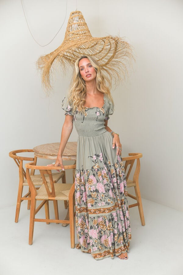 Jaase Vestido comprido Claudette Verde