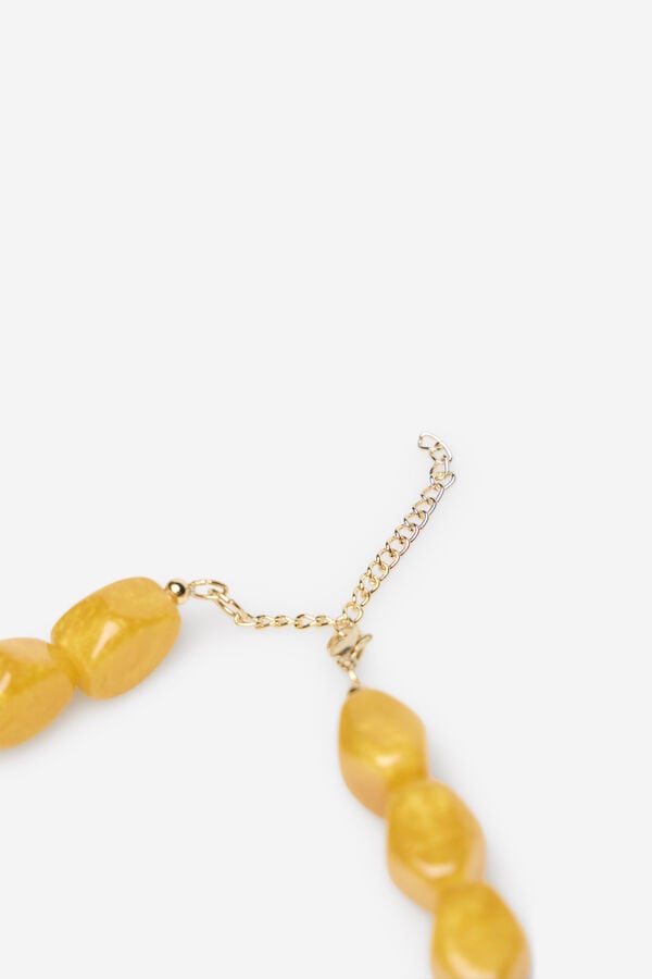 Cortefiel Resin bead necklace Gold