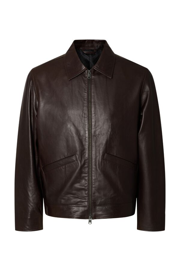 Selected 100% lamb leather jacket Camel