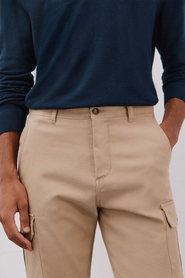 Cortefiel Lightweight cargo trousers Beige