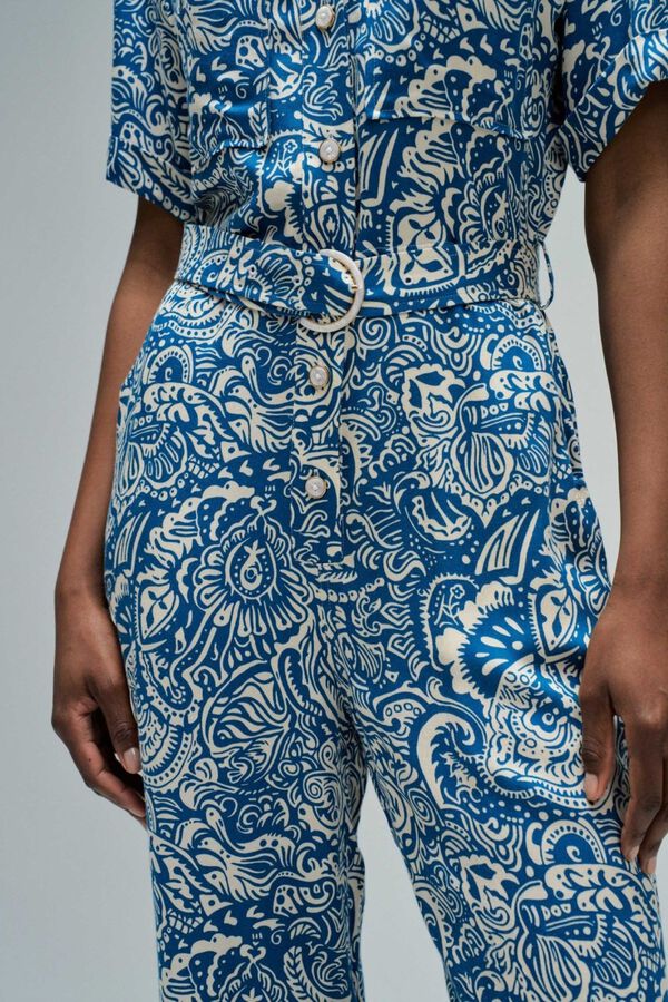 Salsa Jeans Macac&atilde;o com padr&atilde;o floral Azul