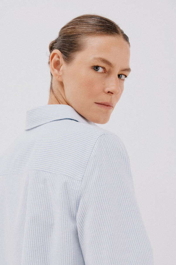 Cortefiel Camisa oxford Estampado azul