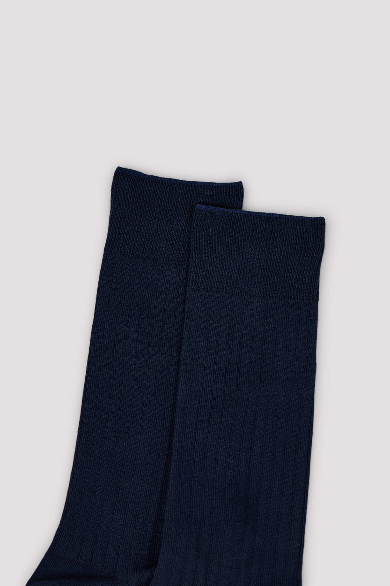 Cortefiel Plain ribbed crew sock