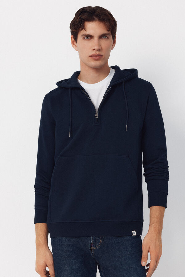 Cortefiel Sweatshirt with hood Navy