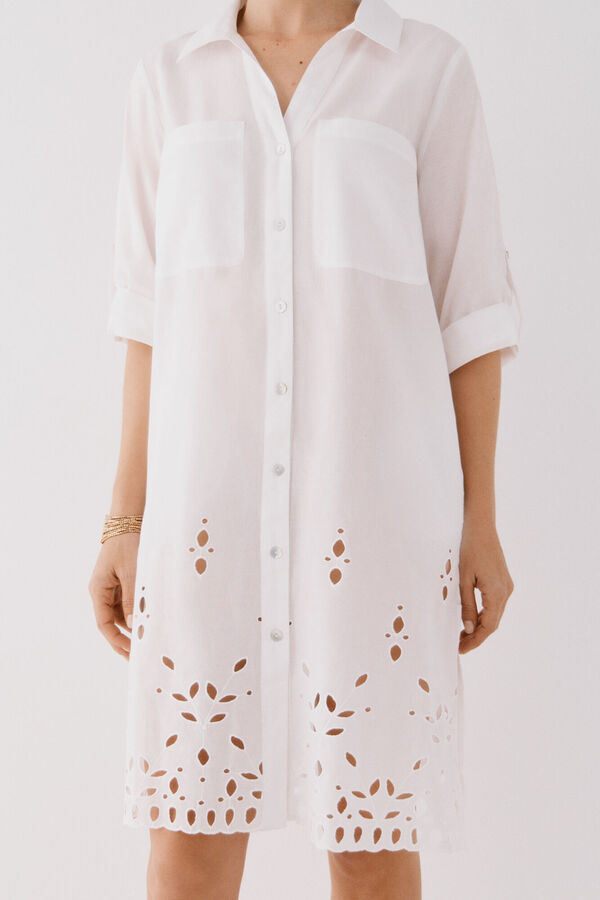 Cortefiel Caftan de camisa longa Branco