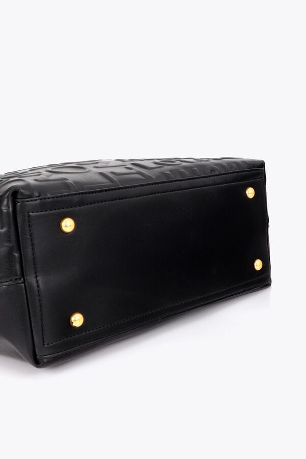 Lola Casademunt Mala tote bag b&aacute;sica monograma Preto