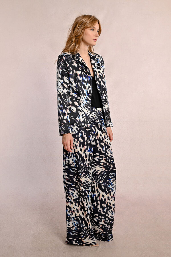 Molly Bracken Blazer estampado com gola e lapela manga comprida Multicolorido