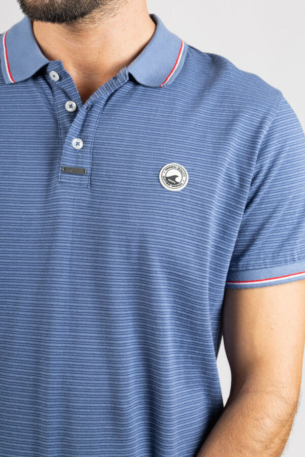 Privata Short sleeve polo shirt Printed blue