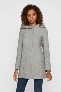 Cortefiel Hooded long-sleeved coat Grey