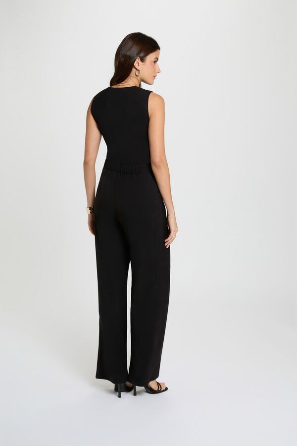 Morgan V-neck long jumpsuit Black