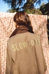 Slowlove Waxed long parka Gold