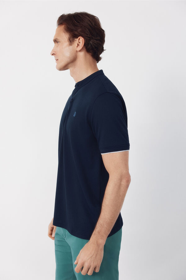 Cortefiel Polo gola mao Azul
