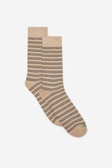 Cortefiel Micro stripe socks Camel