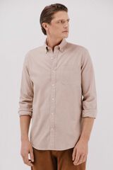 Cortefiel Checked twill shirt Camel