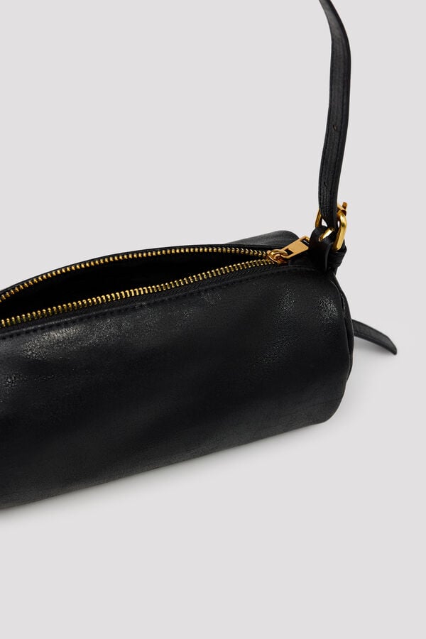 Cortefiel Chain mini barrel bag Black
