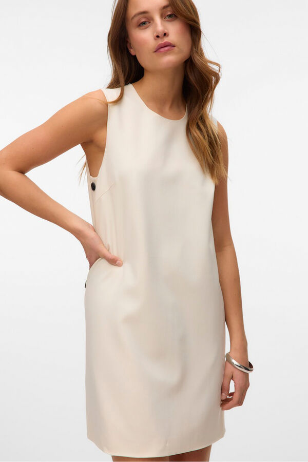 Vero Moda Vestido curto com bot&otilde;es laterais Tostado