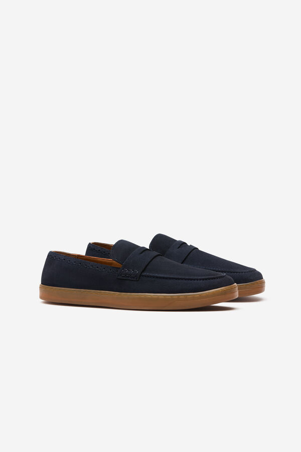 Cortefiel Leather loafer Navy