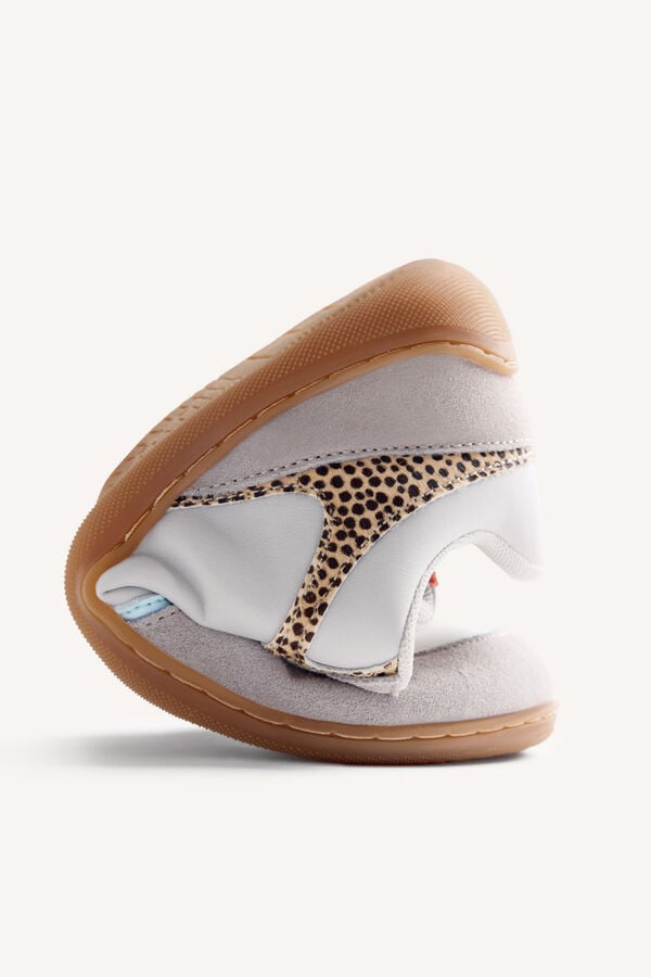 Gioseppo Chinelos de quarto em pele com estampado animal Cinzento