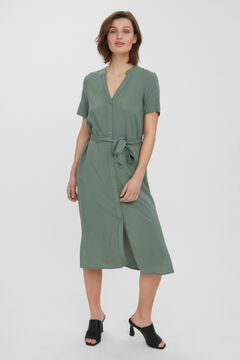 Cortefiel Short-sleeved midi dress  Pistachio green