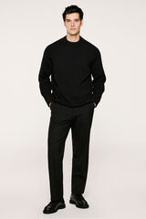 Selected Camisola de gola alta 100% algodão orgânico.  Preto