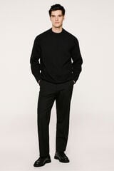Selected Camisola de gola alta 100% algodão orgânico. Preto