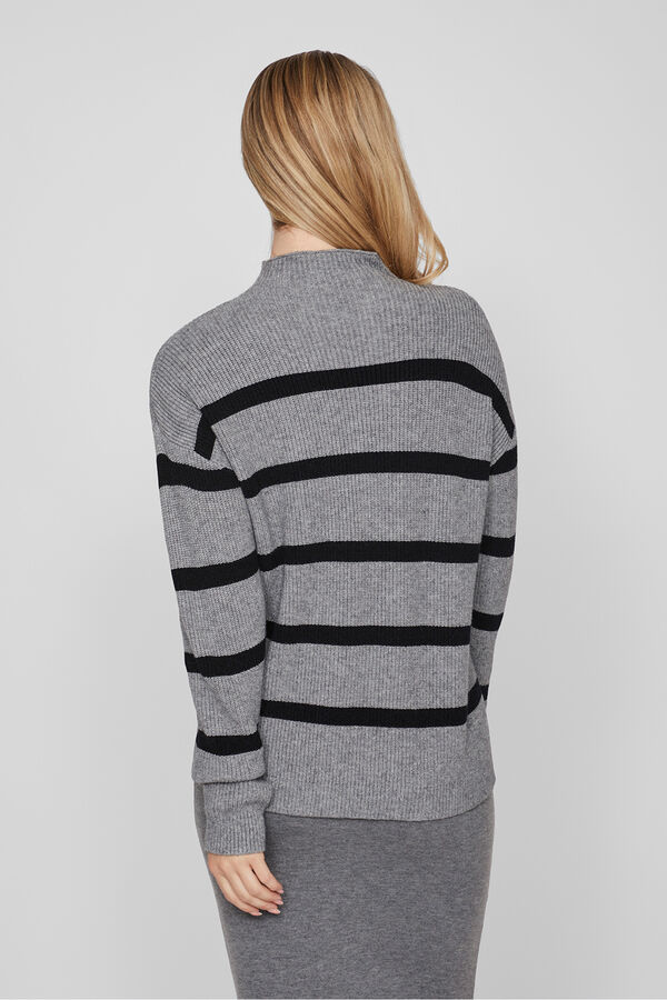 Vila Jersey de canalé con rayas Gris