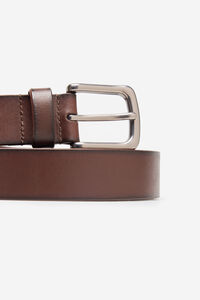 Cortefiel Leather sports belt Dark brown
