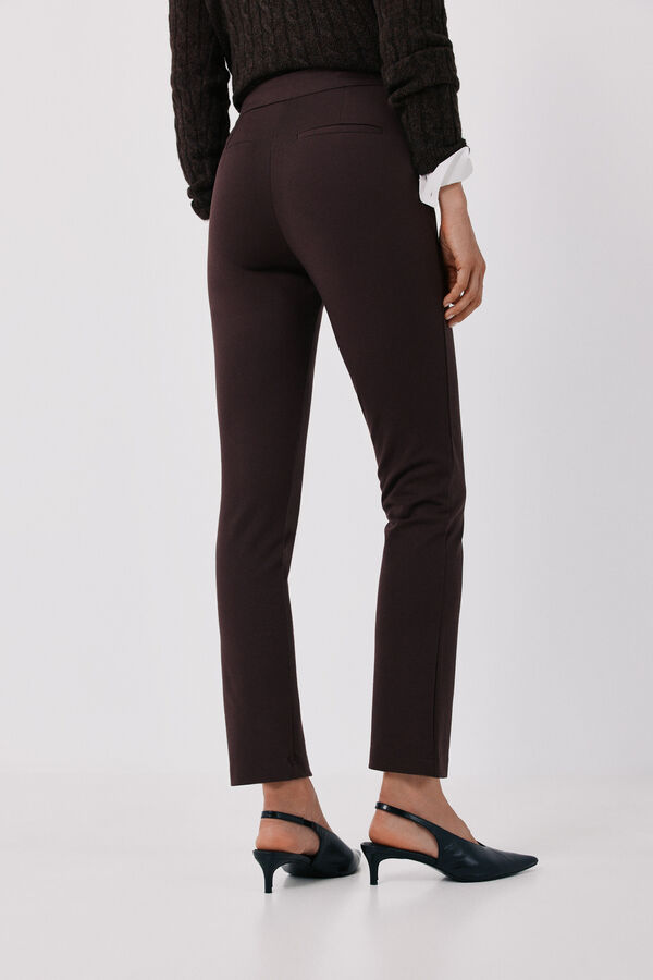 Cortefiel Pantal&oacute;n de mujer de punto roma Marr&oacute;n oscuro