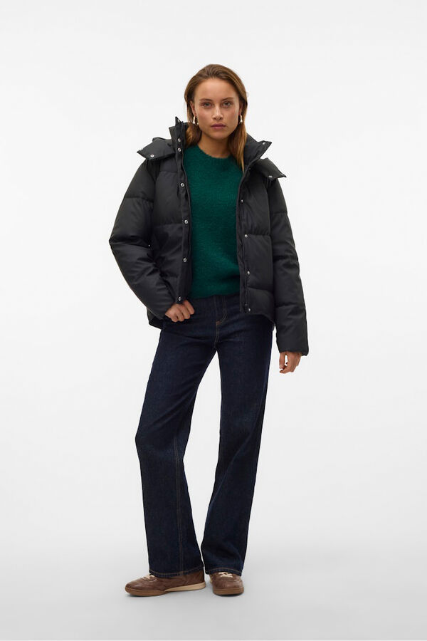 Vero Moda Sobretudo curto acolchoado encerado Preto