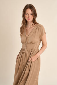 Molly Bracken Vestido de manga curta detalhe de pregas