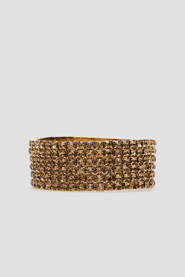 Cortefiel Pulsera el&aacute;stica cristales Dorado