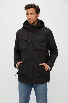 Cortefiel Men's hooded jacket Black