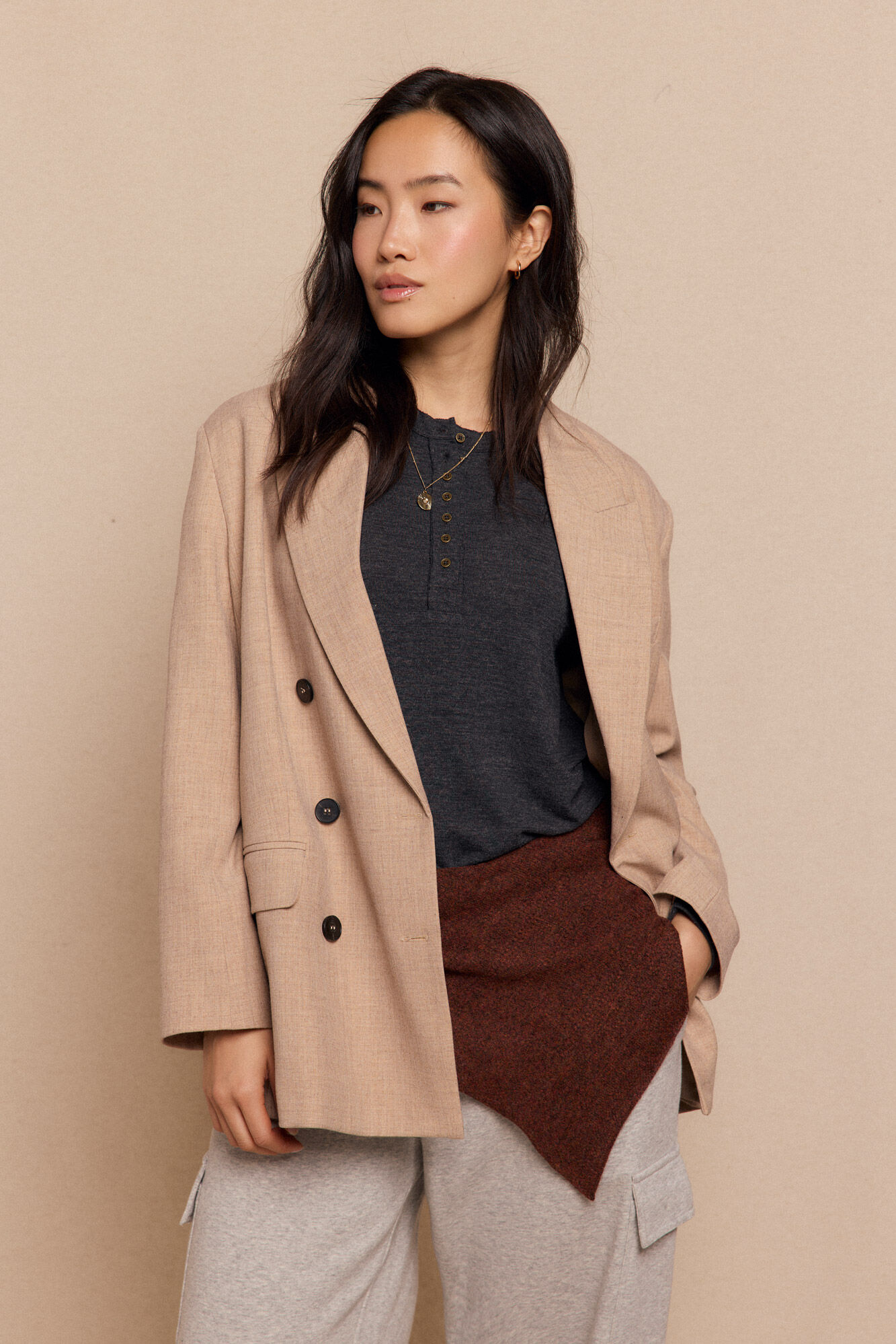 Slowlove Blazer de corte oversize