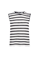 Cortefiel Striped sleeveless top Printed white