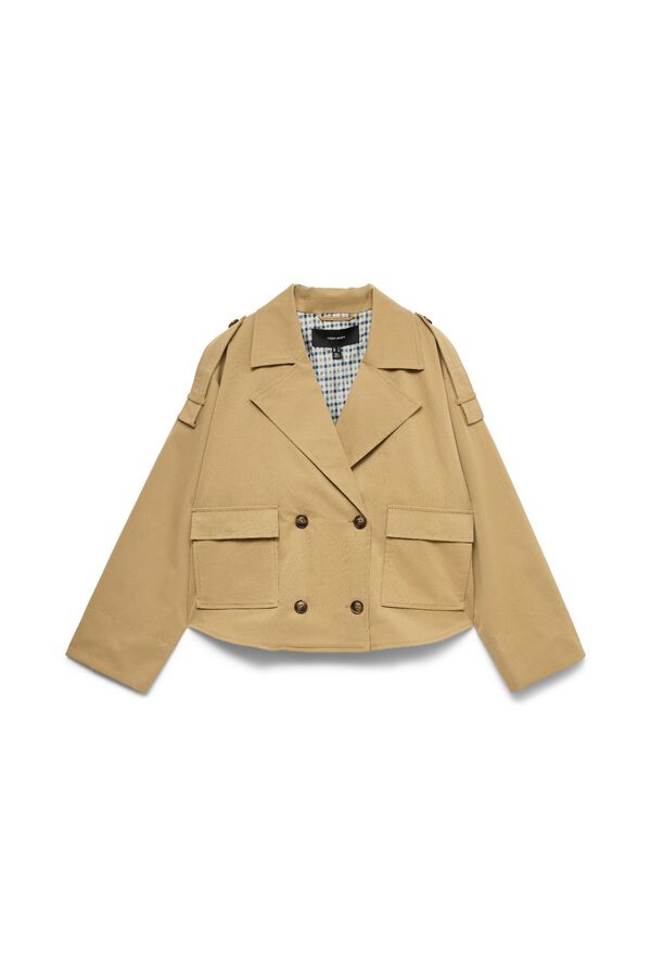 Vero Moda Gabardina curta Castanho