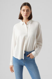 Cortefiel Linen long-sleeved shirt White
