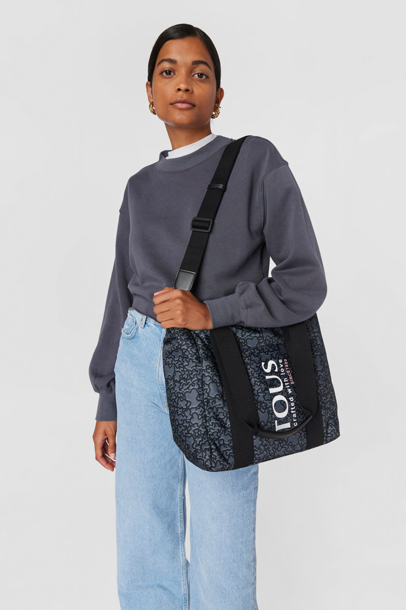 Capazo pequeno negro Kaos Mini Evolution Nylon Bolsos de mujer Cortefiel