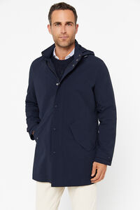 Cortefiel Hooded raincoat Navy