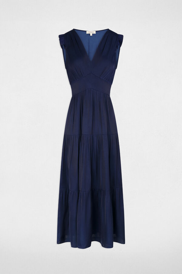 Morgan Vestido comprido com decote em V Azul