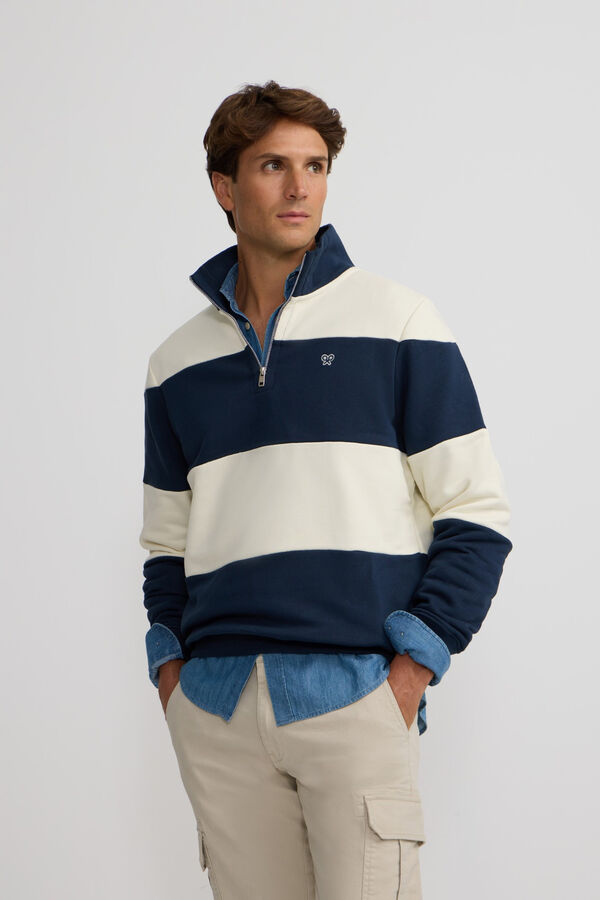 Silbon Sweatshirt fecho-éclair largo com meia zíper Azul