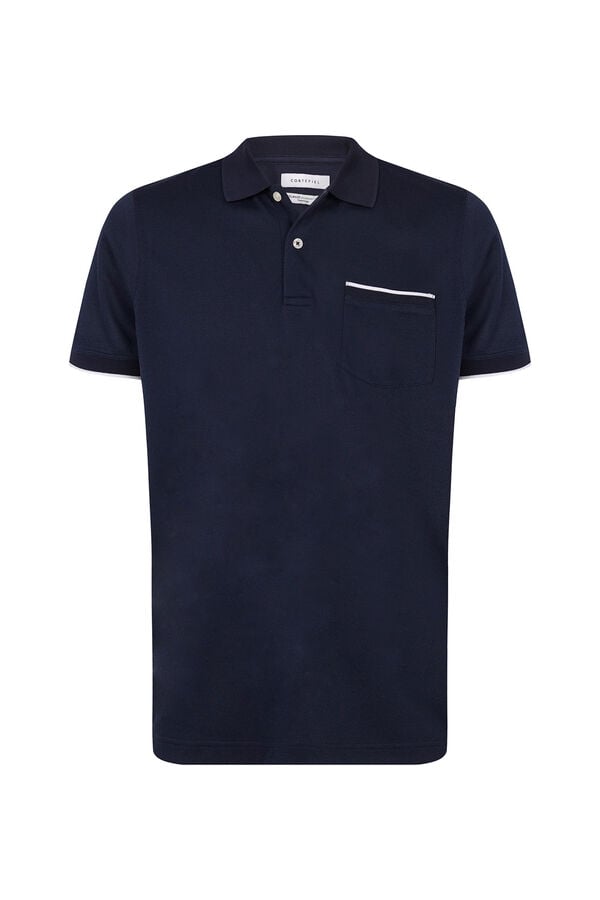 Cortefiel Coolmax® polo shirt with tipping Navy