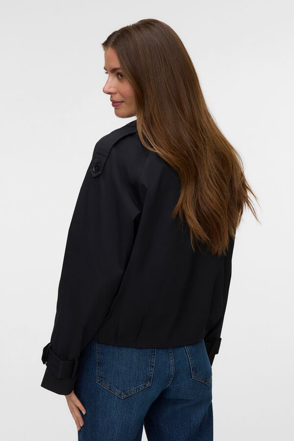 Vero Moda Trench curto com aba Preto