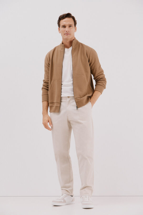 Cortefiel Cárdigan tejido estructura Camel