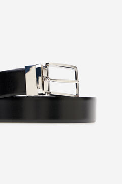 Cortefiel Reversible leather belt Black